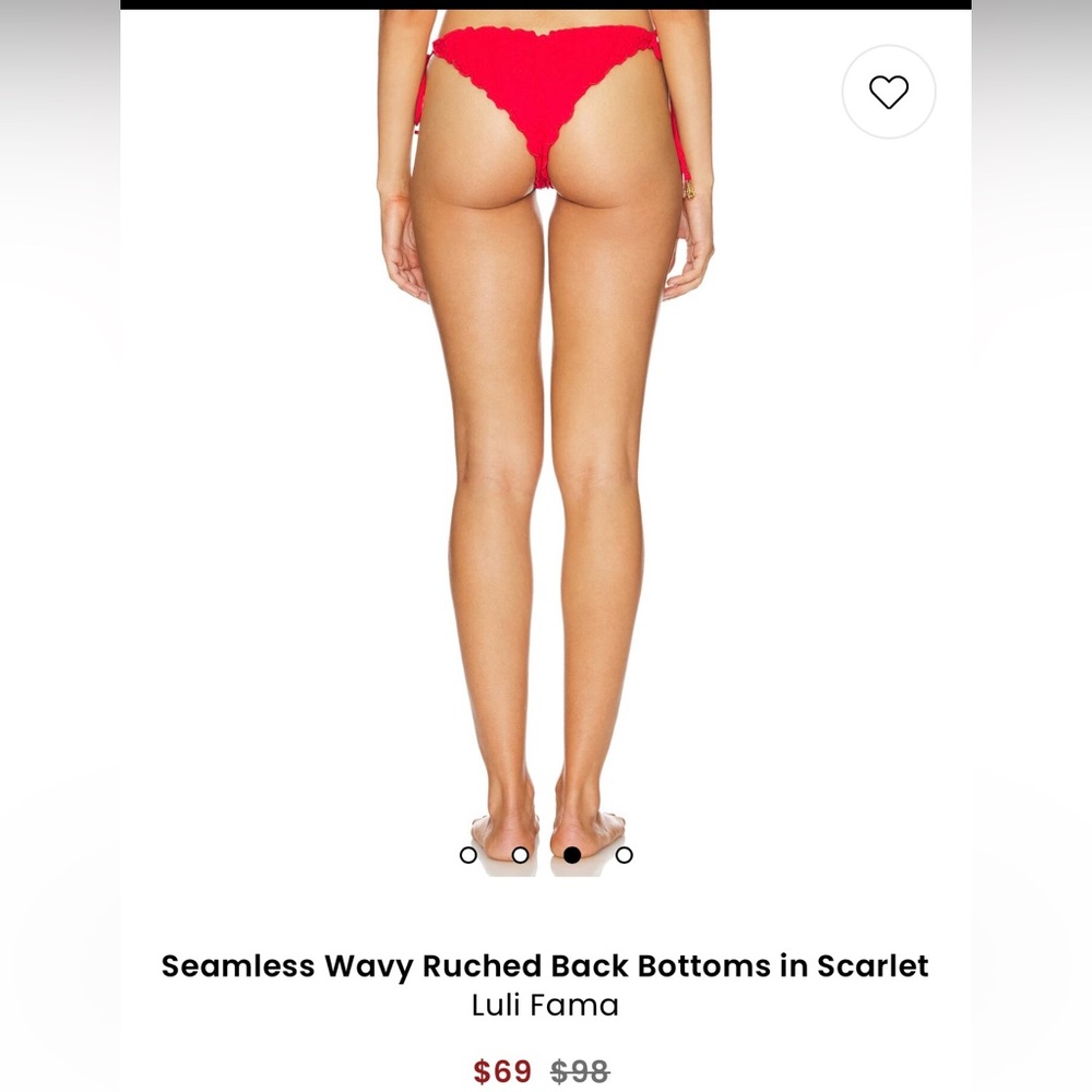 Luli Fama Red Seamless Triangle Bikini Top and bottoms - Picture 4 of 7